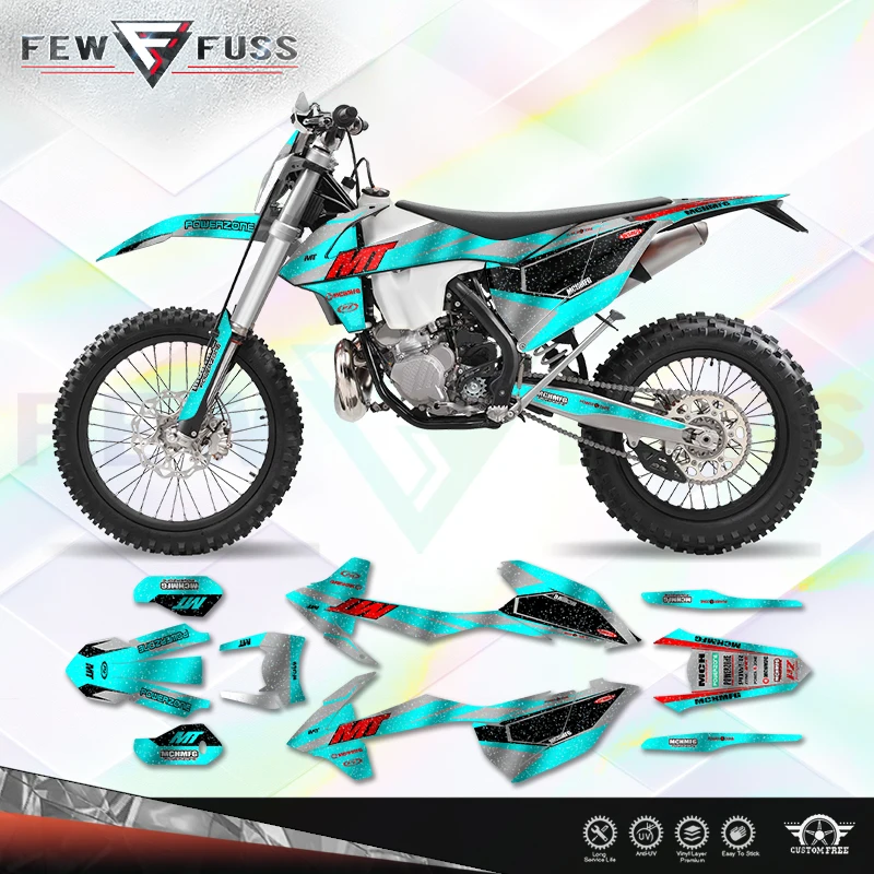 Fewfuss Holographic Chrome Racing Stickers Kit for KTM SX-F 2016 2017 2018 EXC 2017 2018 2019 Offroad Bike Decals 03