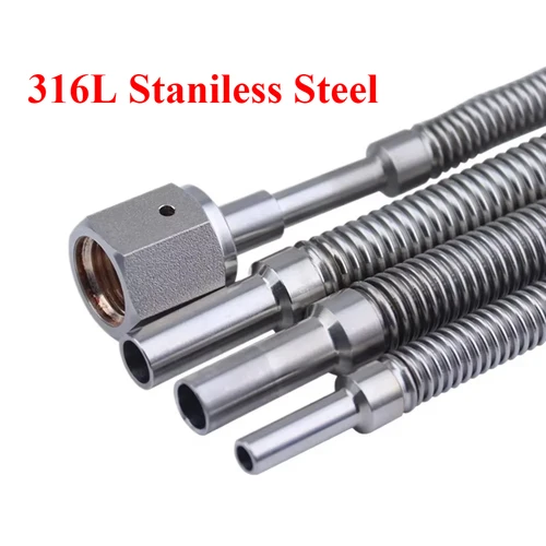 1/8-3/4"" 6 8 10 12mm Tube OD 1/4"" 3/8"" 1/2"" VCR Female Male 100-2000mm Length 316L Staniless Vacuum Bellow Hose Pipe Homebrew