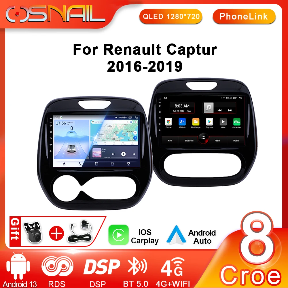 

Android 13 Car Radio For Renault Captur CLIO Samsung QM3 2011-2018 Stereo Carplay GPS Navigation System Multimedia Video Player