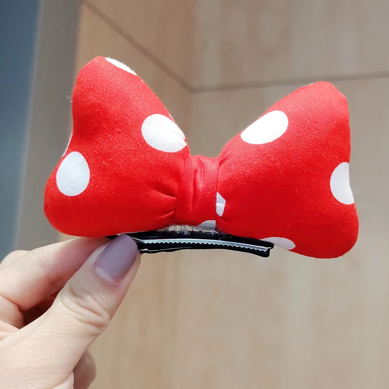 Baby girl red polka dot bow hairpin Korean princess little girl headband elastic hair headband