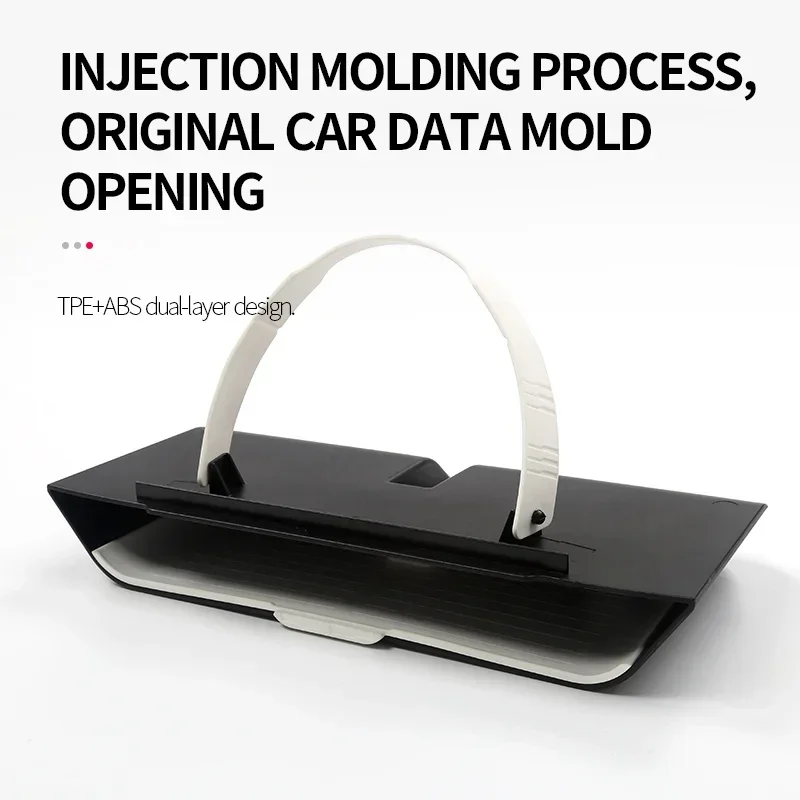 Sob a tela caixa de armazenamento para Tesla, Console Central, TPE e ABS, dupla camada cremalheira do armazenamento, organizador, acessórios do carro, modelo 3, Y, 2023