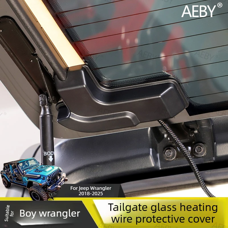 For Jeep Wrangler 2018-2025 Rear window defroster cover cable cover,Tailgate rear windshield protection cover,Car interior