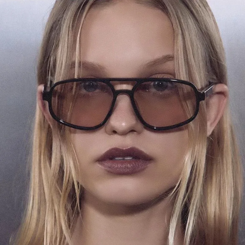 Vintage Doppel Brücke Sonnenbrille Übergroße Sonnenbrille Frauen Mode Marke Sonnenbrille Candy Farben Outdoor Brillen Ins Stil