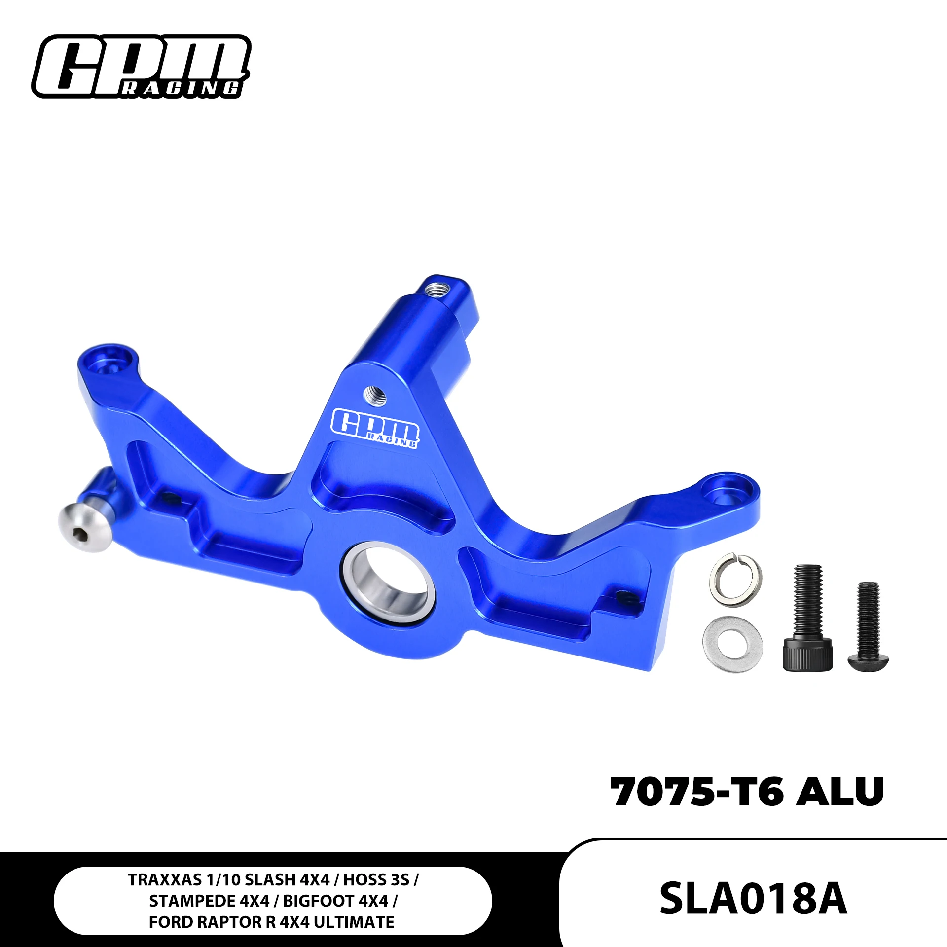 GPM 7075 Alloy Bearing Motor Mount For TRAXXAS 1/10 Slash 4X4 / Hoss 3S / Bigfoot / Ford Raptor R 4X4 Ultimate / Stampede 4X4