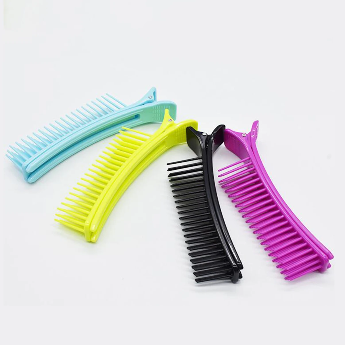 

4pcs plastic hair clip with comb teeth clip dye perm hair separate styling tools accessories