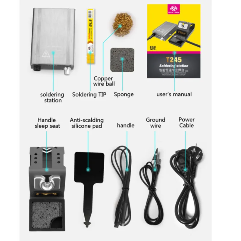 Smart Soldering Station Digital Welding Equipment Solder Machine for Electronic Mobile Phone PCB Repair Tools C245 Tip OSS