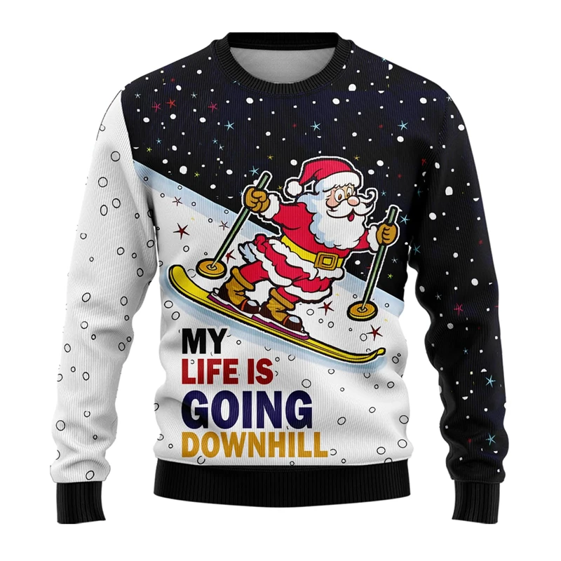 Hilarious Santa Claus Graphic Sweatshirts For Women Clothes Casual Male Streetwear Funny Gift Kids Ugly Christmas Sweater Tops