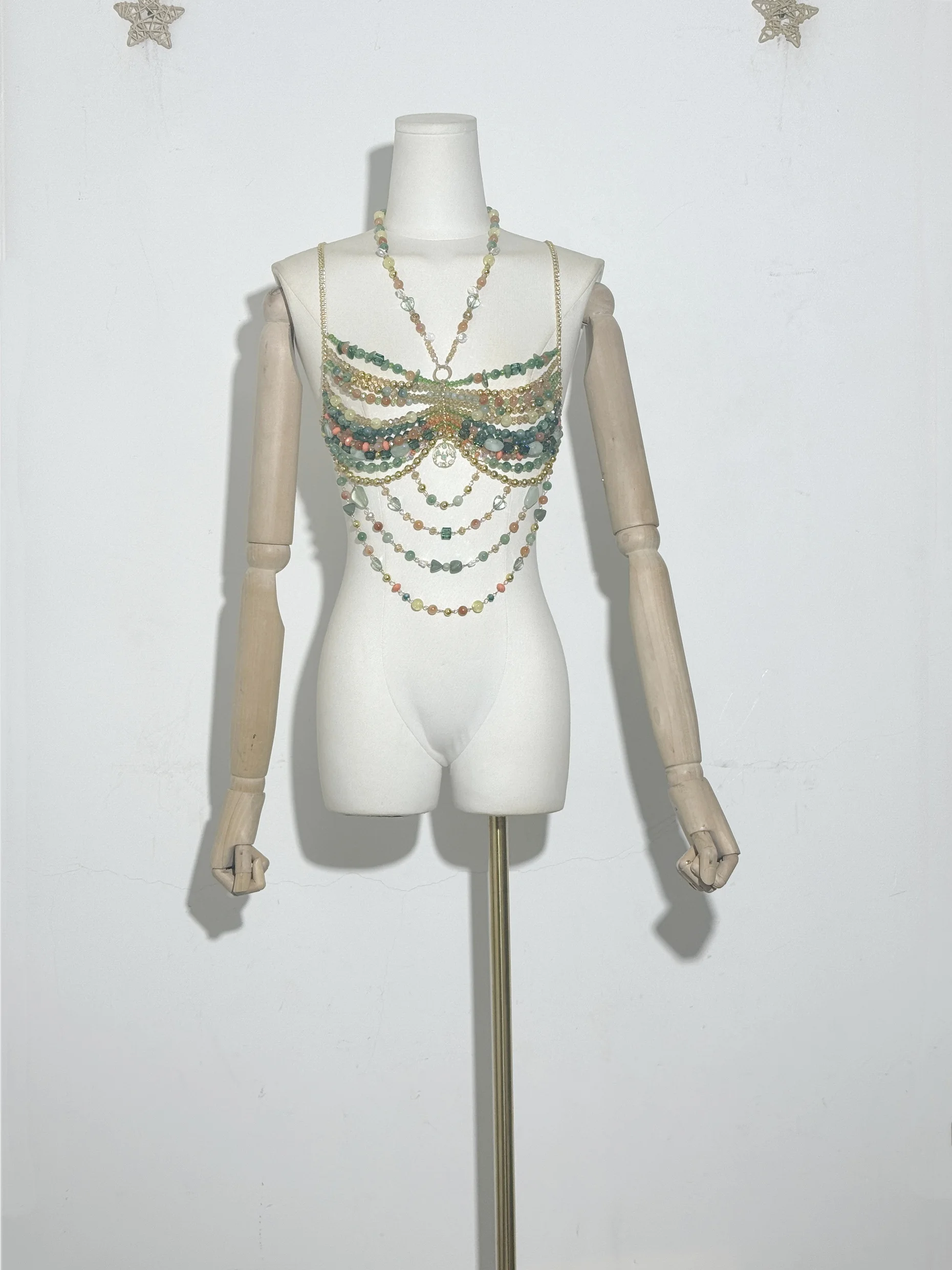 

New Handcrafted Boho Beaded Women Body Chain Halter Top Chic Layered Design Sexy Catching Layered Streetwear Beachwear Lingerie