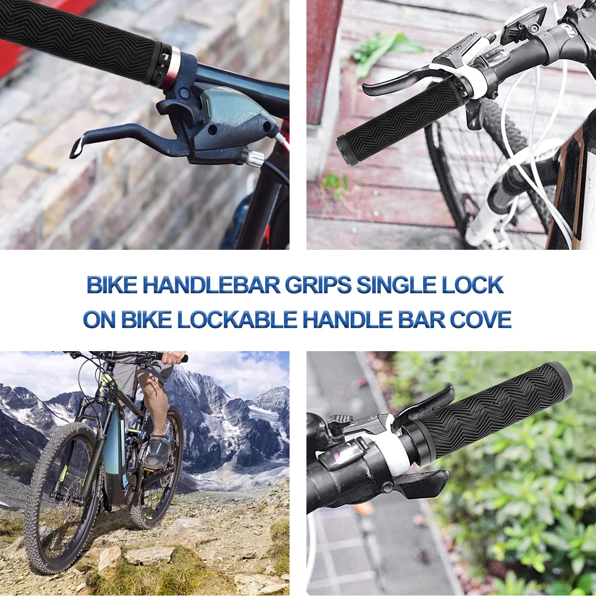 

1Pair Bicycle Handlebar Grips Rubber Anti-Skid Cover Wave Texture Comfortable Grip Mountain Bike Trainer Handlebar Cycling Grip