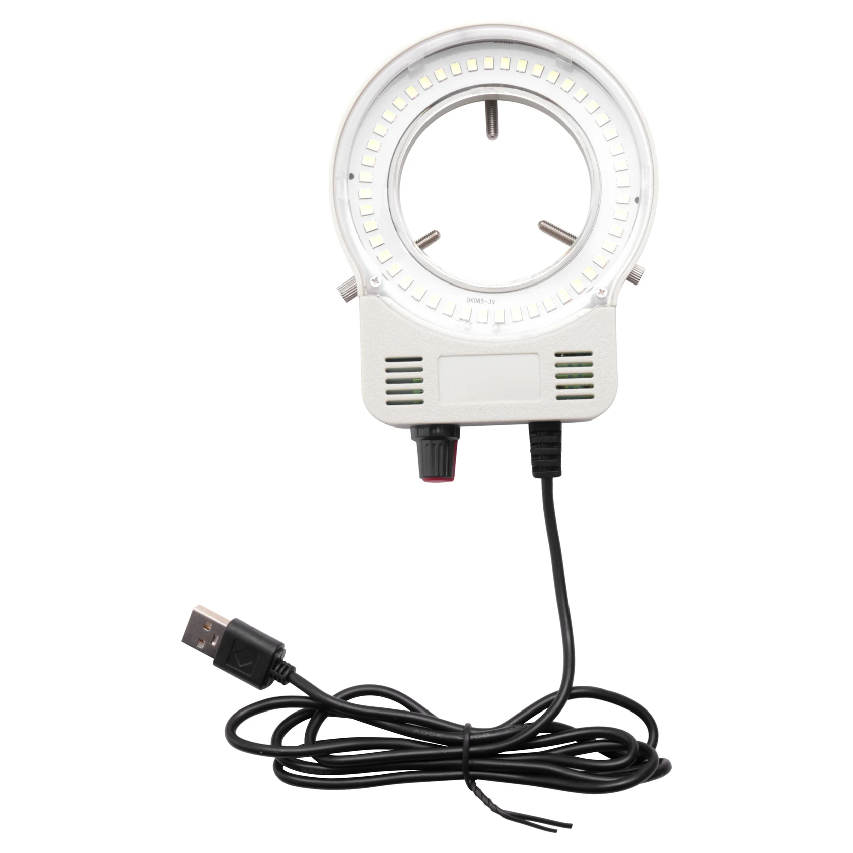 A68Z 48 LED Industrial Microscope Camera Light Source Ring Lamp Light Illuminator Lamp Adjustable Brightness USB Interface