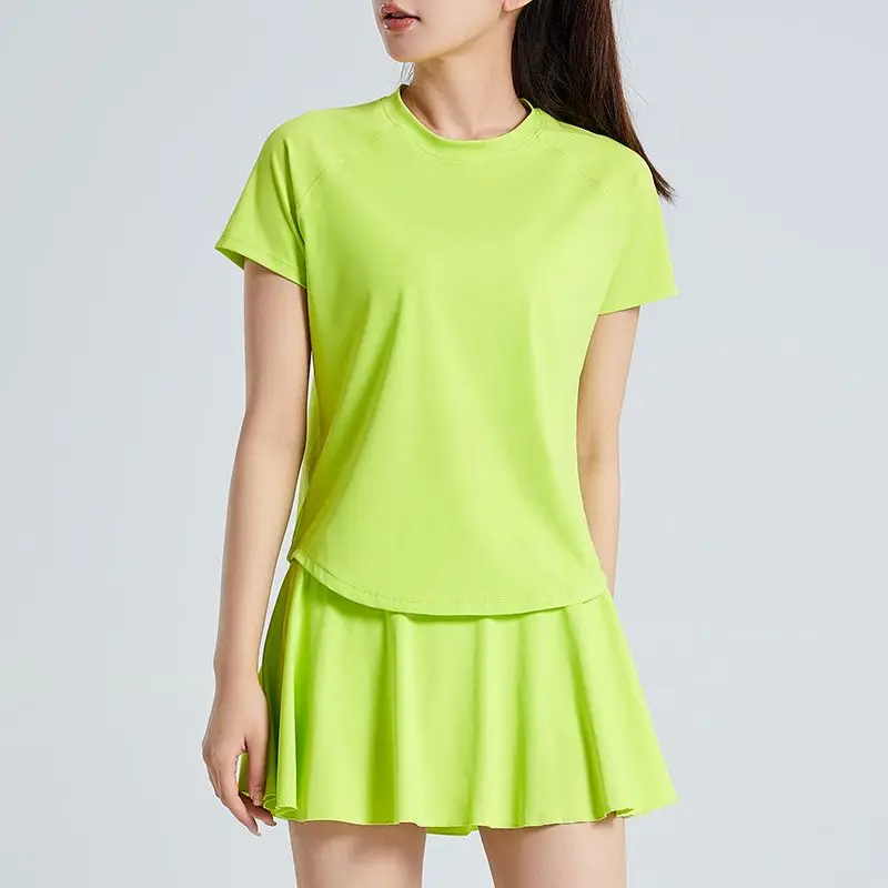 2pcs Tennis Skirt Set Women Summer Sports Suit Fitness Top Skort Sets Golf Wear Set Sportswear Outfits Outfit Fitness Clothing - view 2