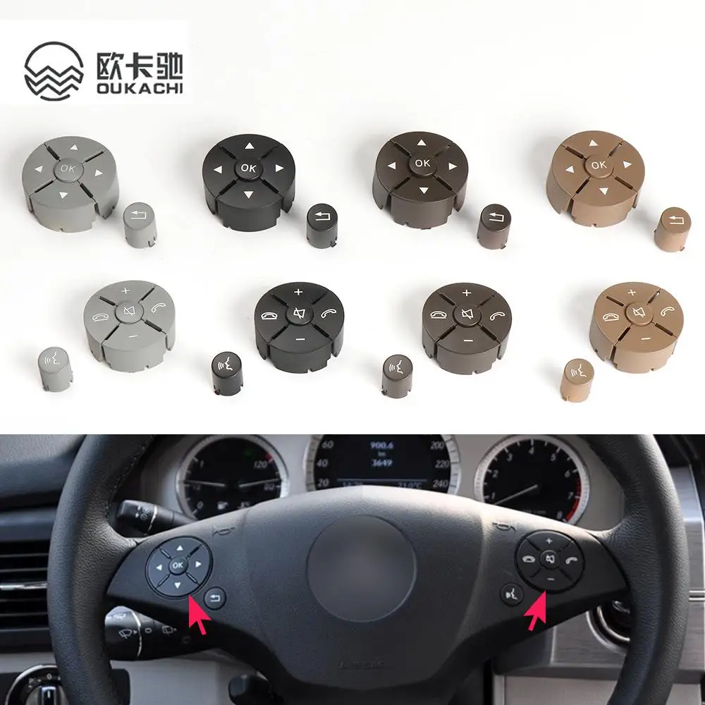 Left Right Car Steering Wheel Switch Control Button Cover Trim For Mercedes Benz C E GLK Class W204 X204 C180 C200 W207 W212