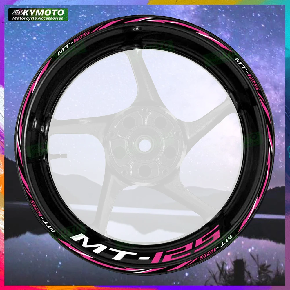 

Для MT-125 MT125 светоотражающие аксессуары для мотоциклов 17-дюймовые наклейки на передние и задние диски, обтекатель, полоса, наклейка, украшение