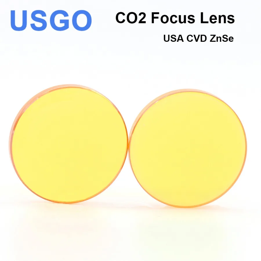 USGO High Quality USA CVD ZnSe Co2 Laser Lens DIA 12 15 18 19.05 20 FL 38.1 50.8 63.5 76.2 101.6 127mm Focus Length