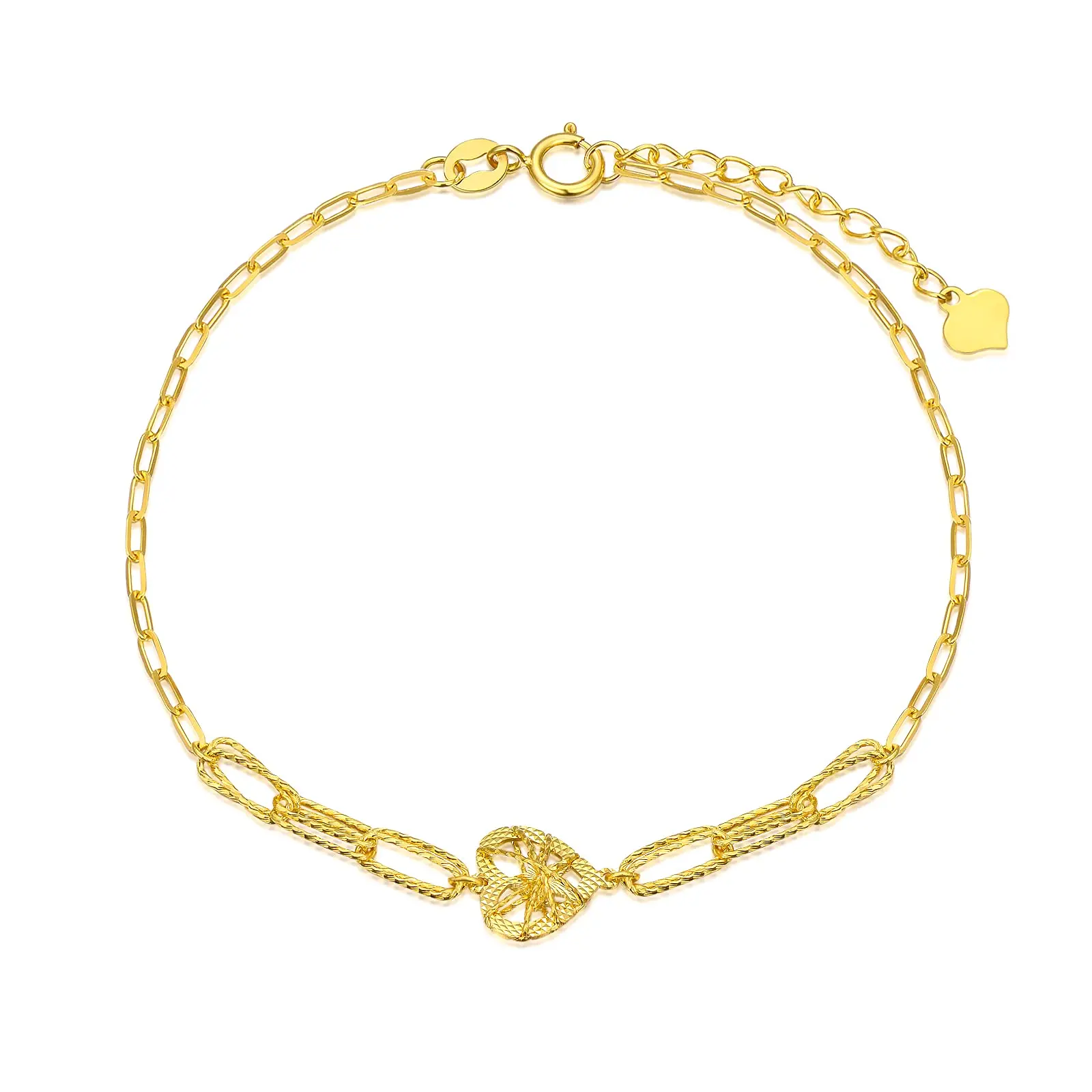 

YFN 18k Yellow Gold Heart Bracelet for Women Gifts for Wife Love Jewelry for Her