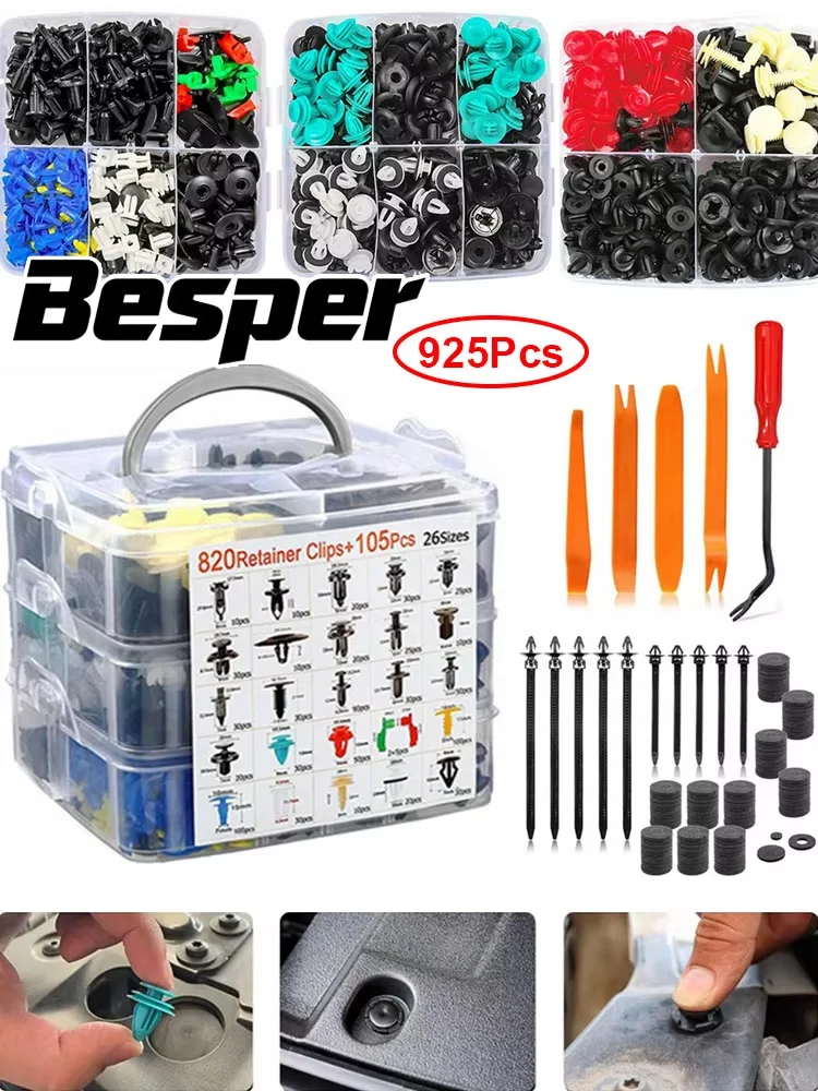 820-100Pcs Zestaw klipsów samochodowych Push Retainer Clips Body Fender Rivet Clips Retainer Pin Rivet Bumper Door Trim Panel Repair — zdjęcie 2