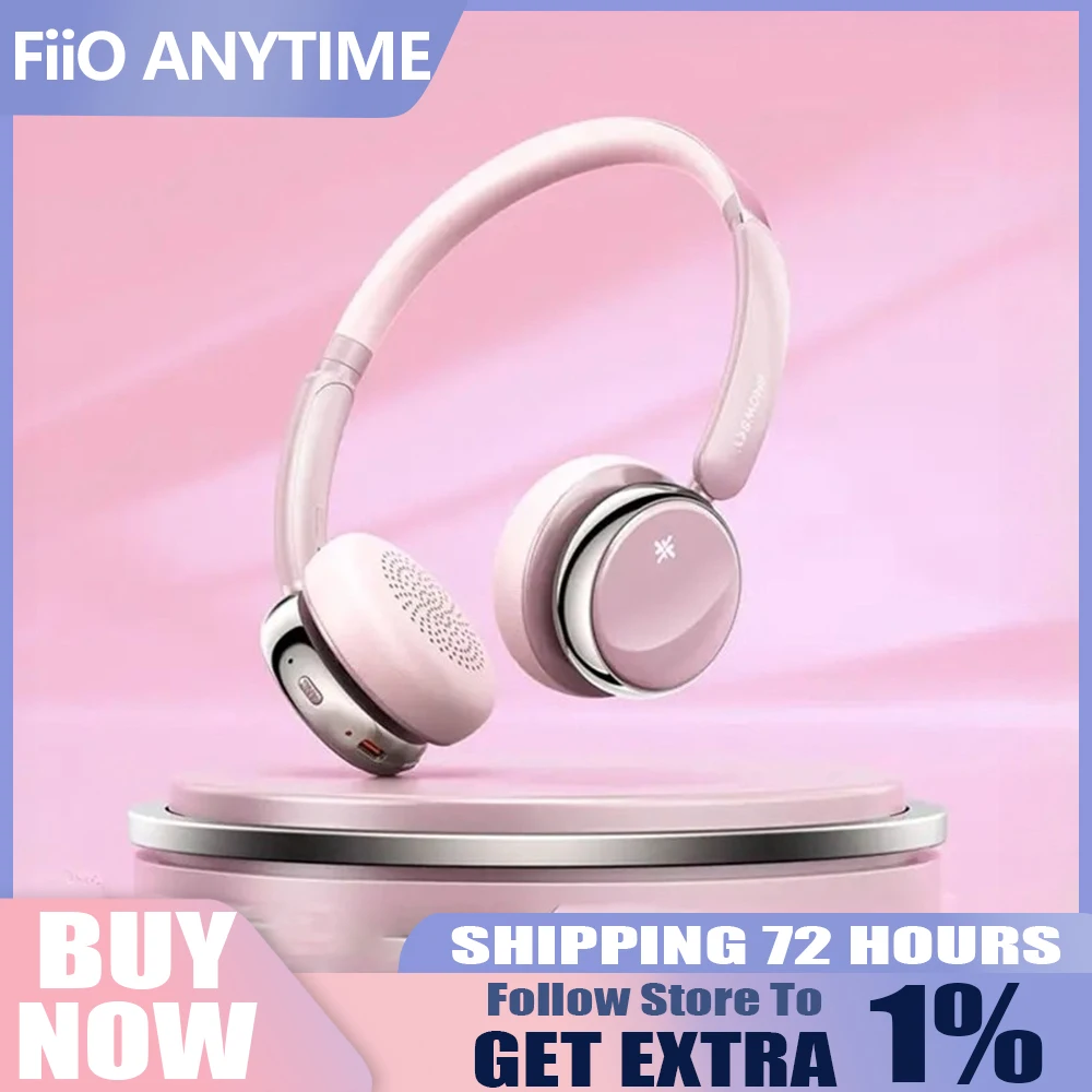 سماعات FiiO ANYTIME Snowsky اللاسلكية بلوتوث 5.4 خفيفة الوزن مثبتة على الرأس ANC عمر بطارية طويل 58 ساعة 500 مللي أمبير في الساعة بيئة العمل