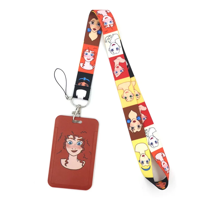 Disney Princess Neck Strap Lanyard for keys lanyard card ID Holder Key Chain for Gifts Straps Keychain Key Ring