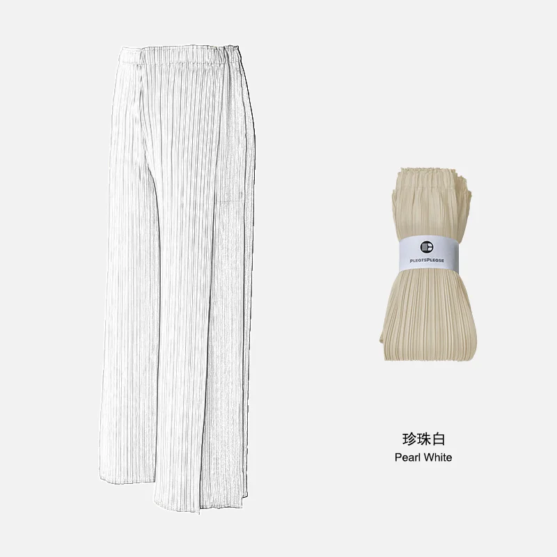 Miyake Pleated High Waist Loose Fit Wide Leg Pants 2022 Autumn Fashion Korean Pants  Streetwear Women  Clothes  y2k