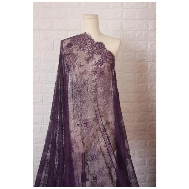 새로운 고품질 속눈썹 레이스 자수 원단 DIY 홈 섬유 커튼 장식 고급 웨딩 드레스 의류 액세서리