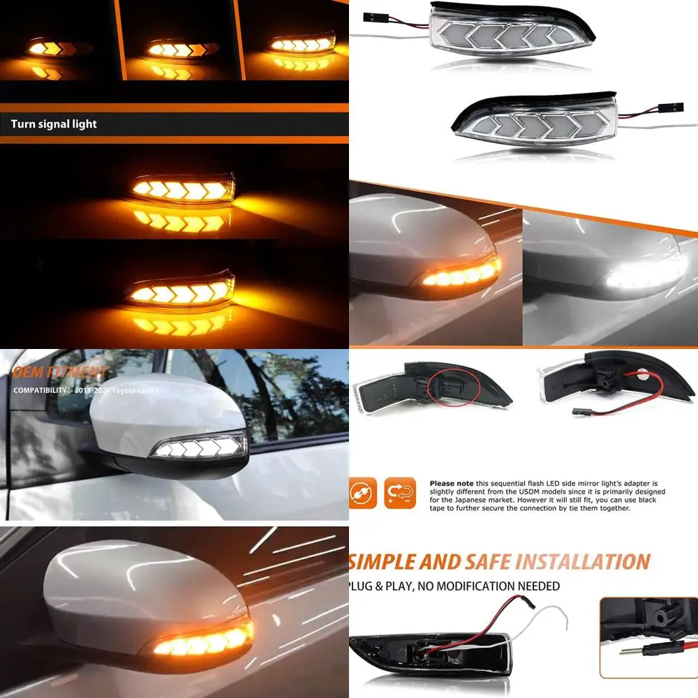 

Sequential LED Turn Signals with Amber Indicators for 2013-2018 Avalon, 2014-2019 Corolla, 2012-2019 Prius C