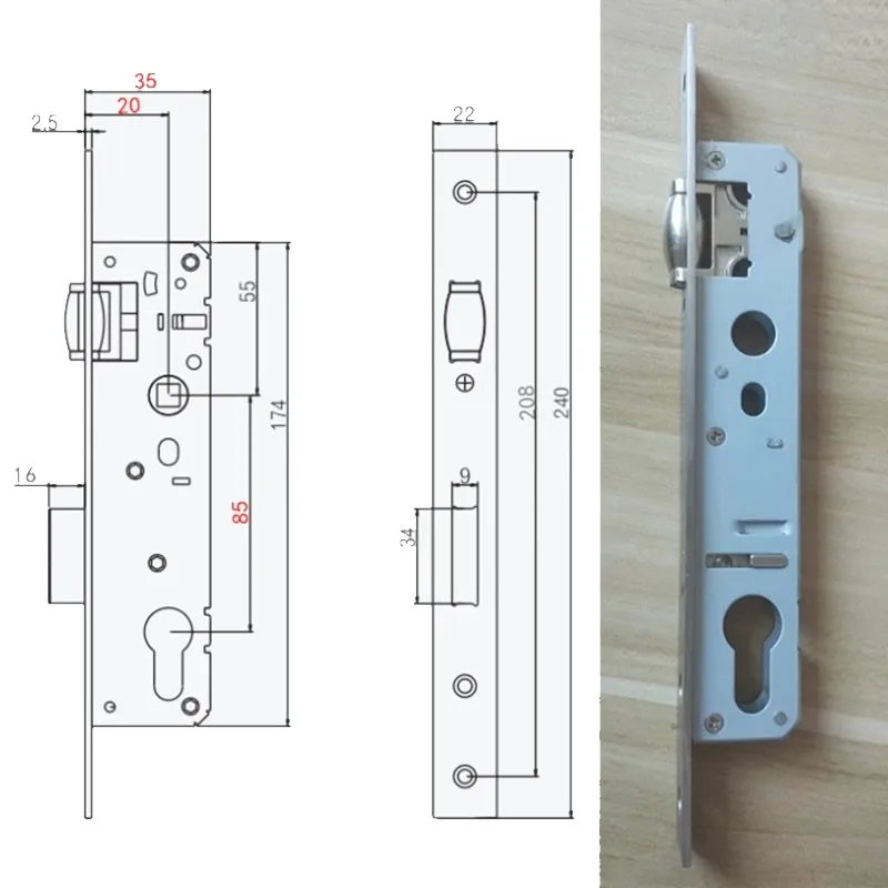 stainless steel Windproof Touch bead lock body 8520 8530 8535 8525 Ball windshield door lock body No need to turn the handle