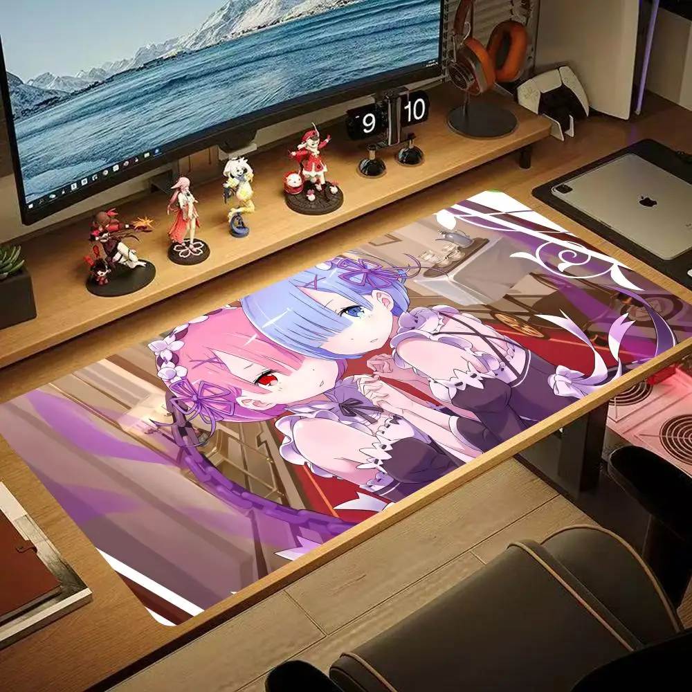 

Re Zero Starting Life in Another World Emilia Rem Mouse Pad 90x40CM Non-Slip Gaming Mousepad Gamer E-Sports Mouse