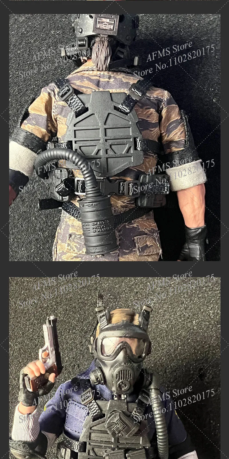 1/12 Scale Collectible Figure Gas Mask Agent Combat Troops Plastic Toy Equipment Fit 6Inch Action Figure Soldier Doll