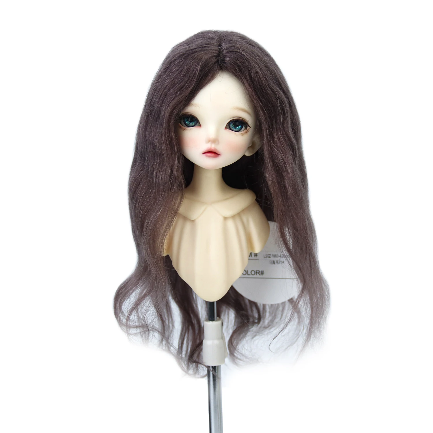 

1/4 BJD Doll Wigs Softer Mohair Material Long Natural Color 17-18cm Head Hair For Minifee SD Doll Accessories