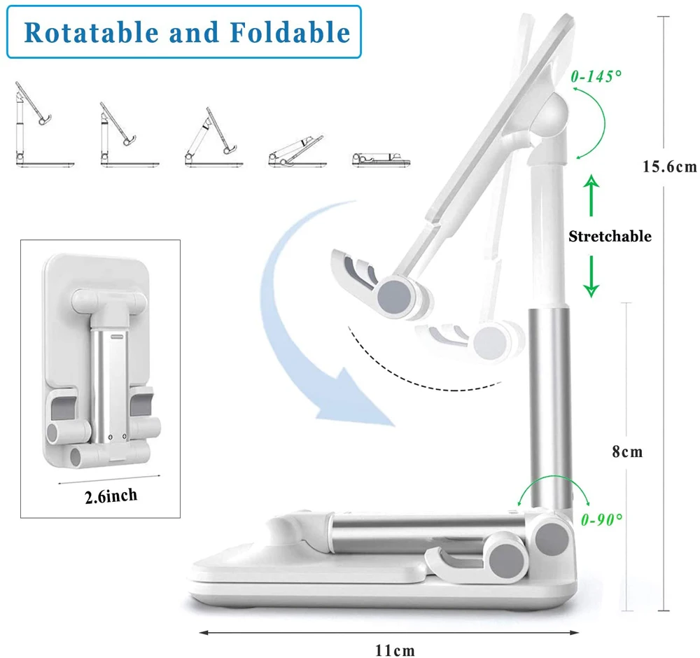 2022 New Desktop Tablet Holder Table Cell Foldable Extend Support Desk Mobile Phone Holder Stand For iPhone iPad Adjustable