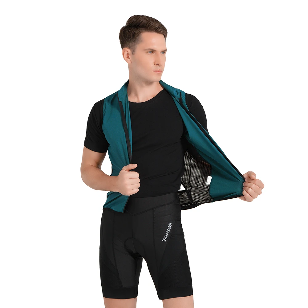 WOSAWE Men\'s Cycling Vest Windproof Breathable Cycling Coat Sleeveless Bicycle Bike Vest Ultralight Cycling Clothing