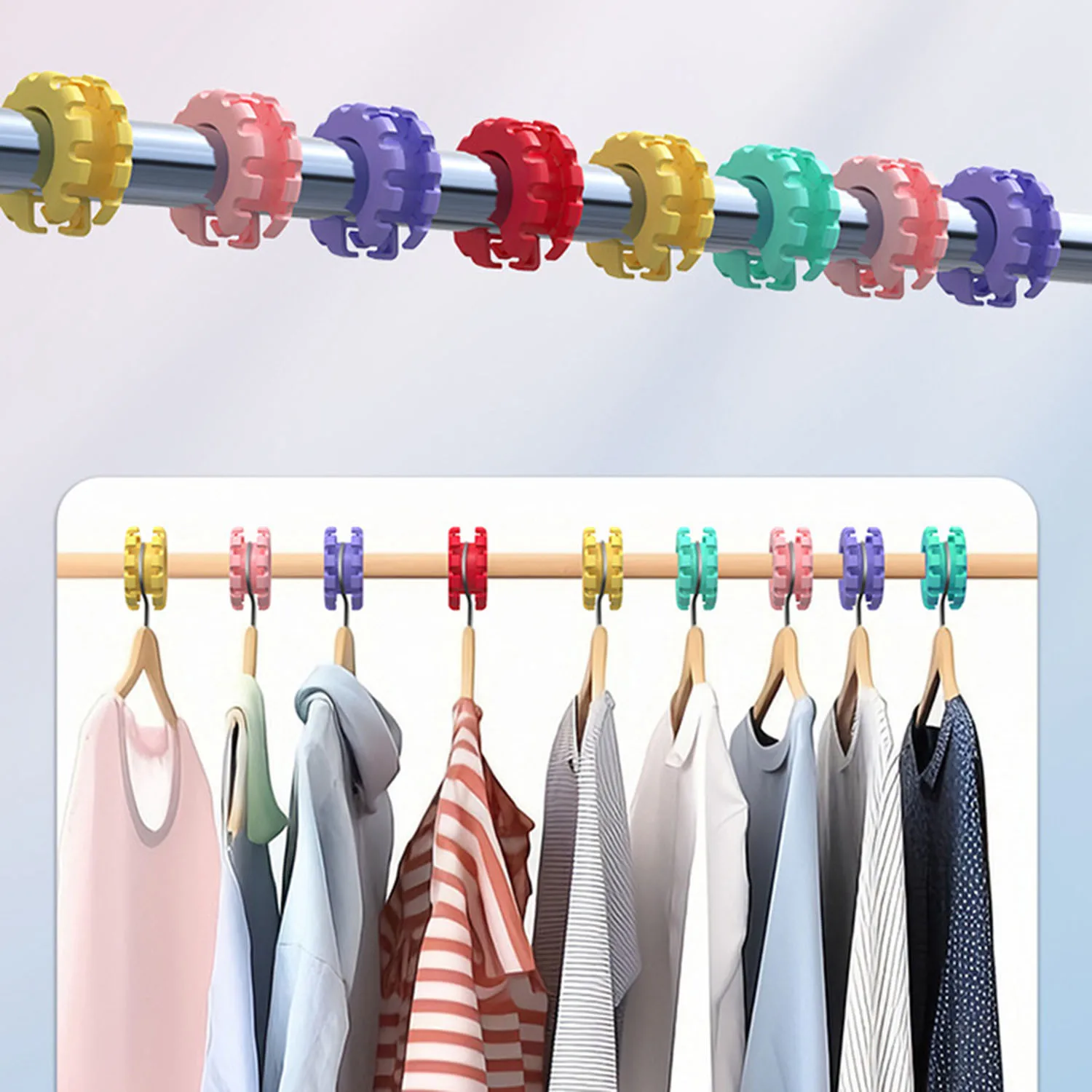 Windproof Clip Clothes Rack Windproof Hook Silicone Hanger Buckle Non-slip Anti-drop Anti-Off Clothing Rack Hanger Spacer