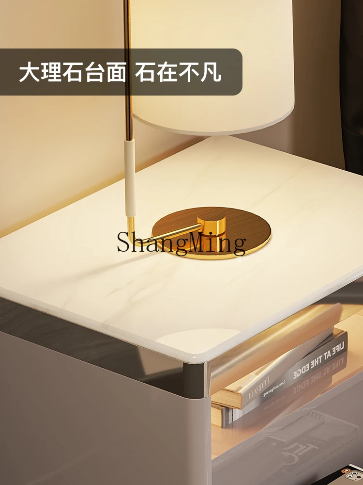 CL minimalist bedside table bedroom light luxury high-end marble storage bedside table household bedside table