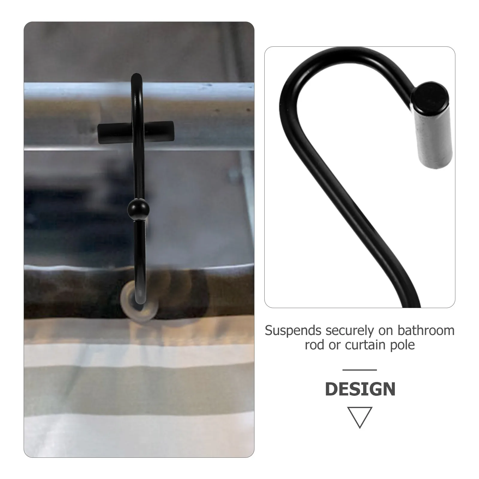 

24Pcs Shower Curtain Hooks Iron S-Curved Holdbacks for Bathroom Drape Fixing Sturdy Tiebacks Hangers Curtains Accessories