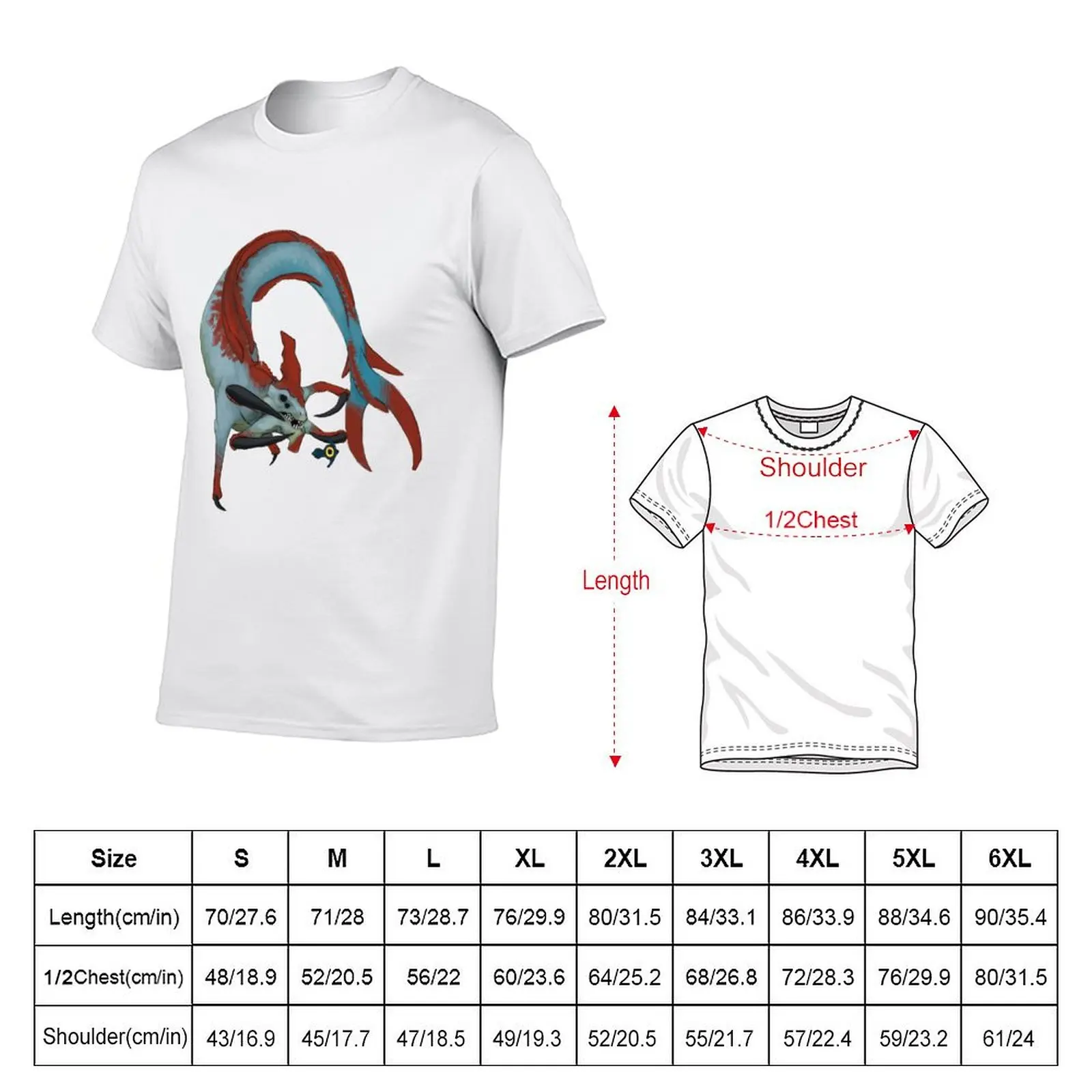 reaper leviathan subnautica (no background) T-Shirt t shirts for man graphic tees t shirts for man pack cotton T-Shirt