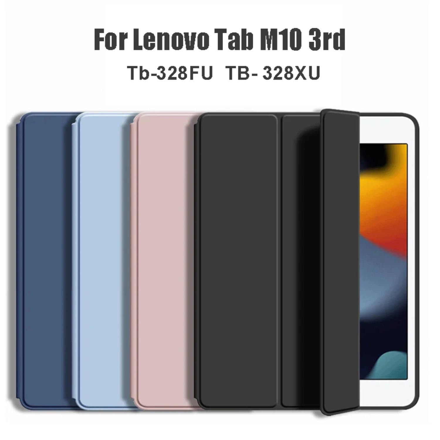 Sleek and Lightweight Shockproof Protective Tri-Fold Stand Cover for Tab M10 3rd Gen 10.1 TB-328FU TB-328XU Tablet Case - Stylis