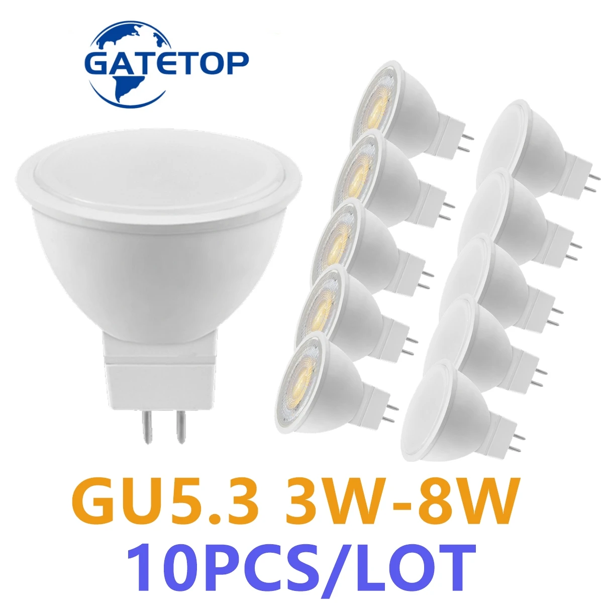 MR16 GU5.3 LED Spotlight 3W-8W  220V AC110V AC/DC12V Beam Angle 38/120 Degree for home Energy Saving indoor Light Bulb for Table