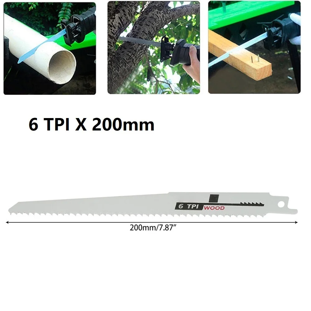 Lâmina de serra alternativa multi serra 6/18tpi 150/200mm para ferramentas de corte de madeira de metal acessórios de ferramenta de corte de madeira 1 peça