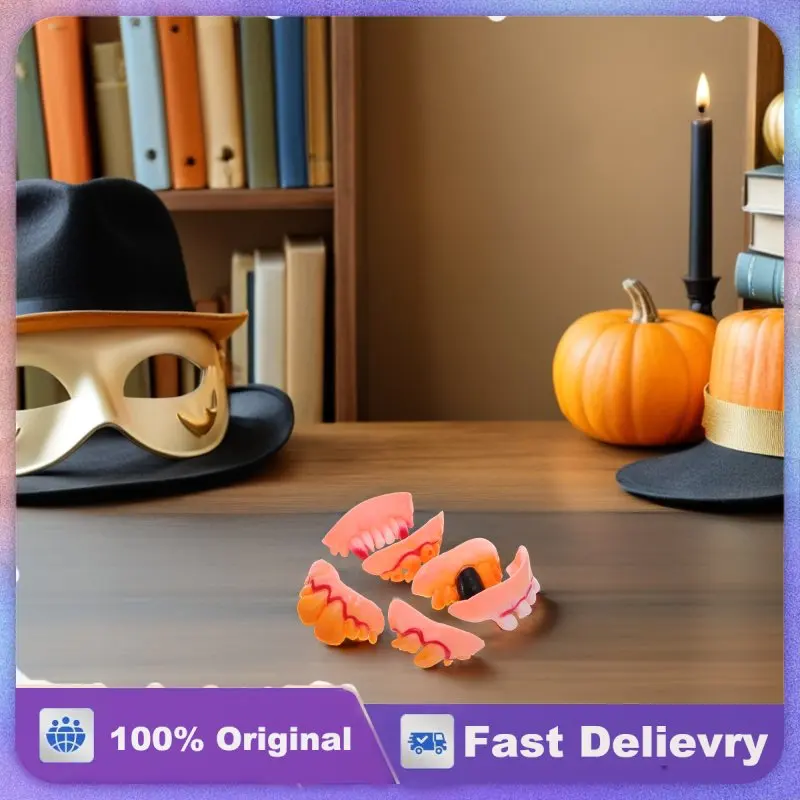 

5 Pcs Denture Toys Funny Party Favors Halloween Fake Tooth Fangs for Cosplay False