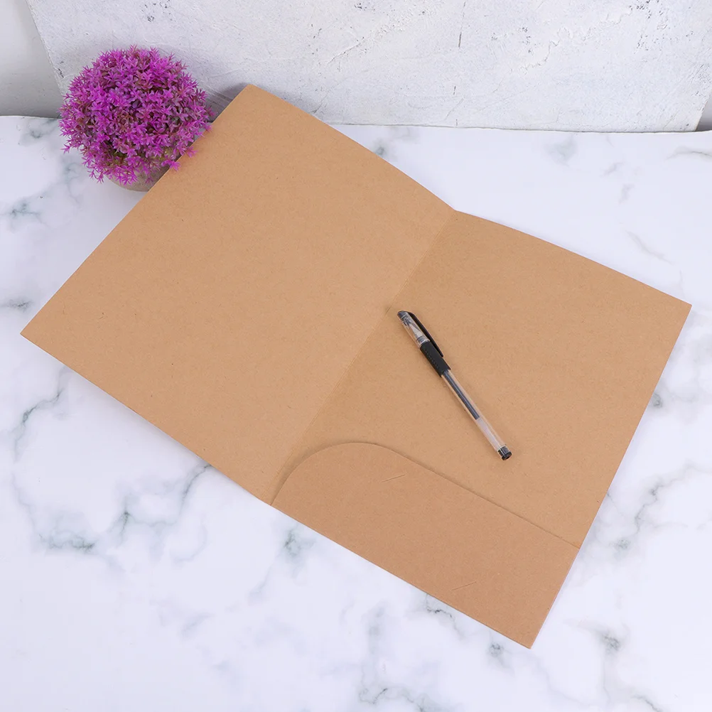 

10Pcs File Organizer Kraft Paper Document Holder for Office Home School Paper Folder Passport Card Cash Storage