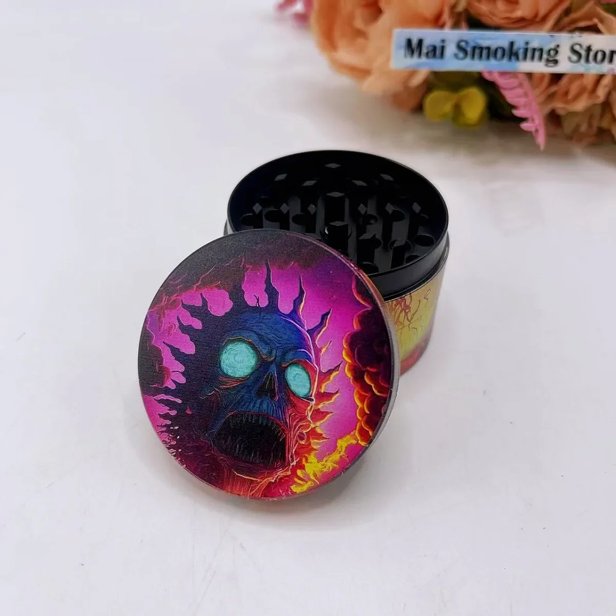 1.6/2inch Skull Herb Grinder 4-layer Manual Pepper Salt Mortar Spice Mill Grass  Tobacco Grinder Smoking Cigarette Accessorie