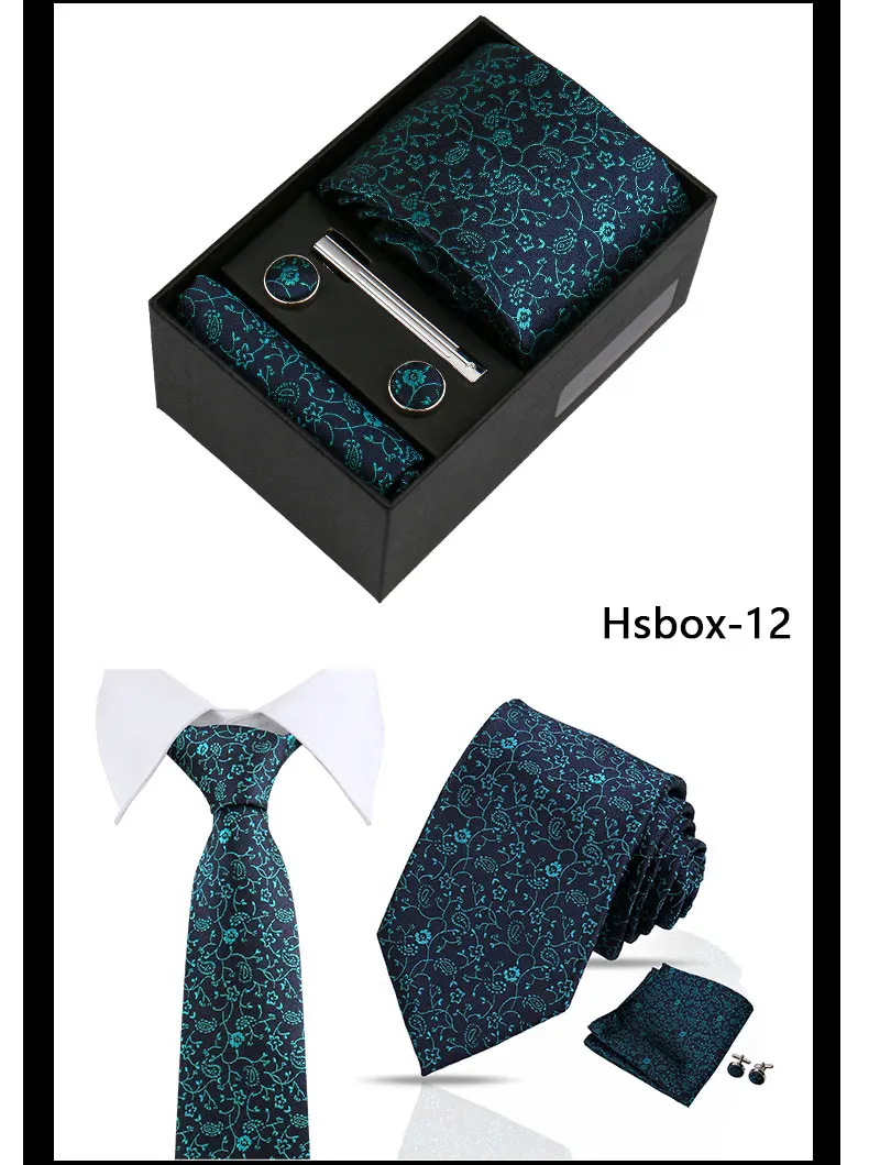 Modische Krawatten für Herren, Paisley-Krawatte, Geschenkbox-Set, originelle Geschenke für Herren, hochwertige Krawatte, Business-, Hochzeits- und Anzug-Accessoires – Detail 16