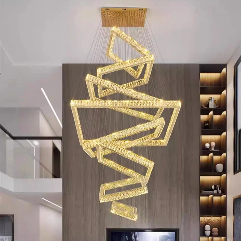 Modern home decoration crystal chandelier, stair Pendant lamp, living room Pendant lights, interior lighting