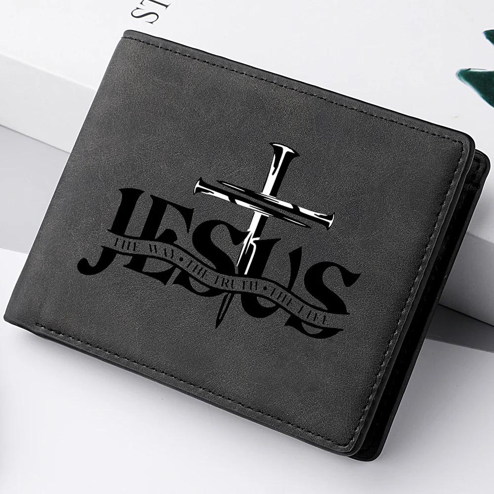 Mini billetera corta para hombre con cremallera, bolsillo para monedas, Material PU, patrón de estampado Retro, múltiples ranuras para tarjetas para tarjetas de crédito y efectivo