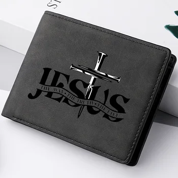 Men's Mini Short Wallet with Zipper Coin Pocket PU Material Retro Print Pattern Multiple C