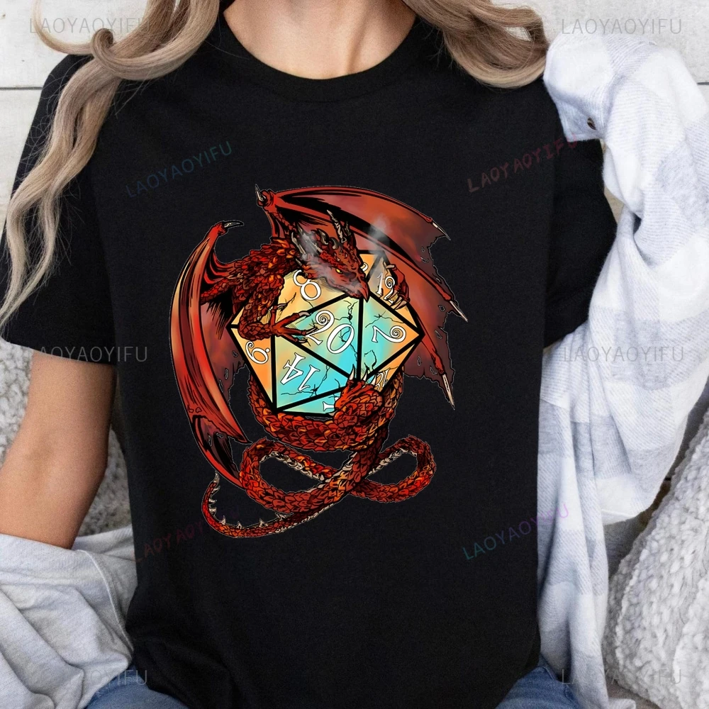 Game Dungeons & Dragons RPG Printed T-shirt Top RPG Neutral Trend Harajuku Short Sleeve Unisex Shirt Graphic Large T-shirt