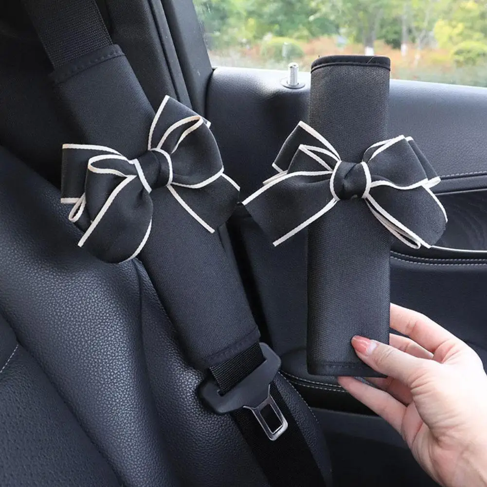 Car Comfortable Seat Belt Cover Cute Bow Tie Seat Belt Shoulder Pad Auto Interior Shoulder Seat Belt Decor Protector Cover