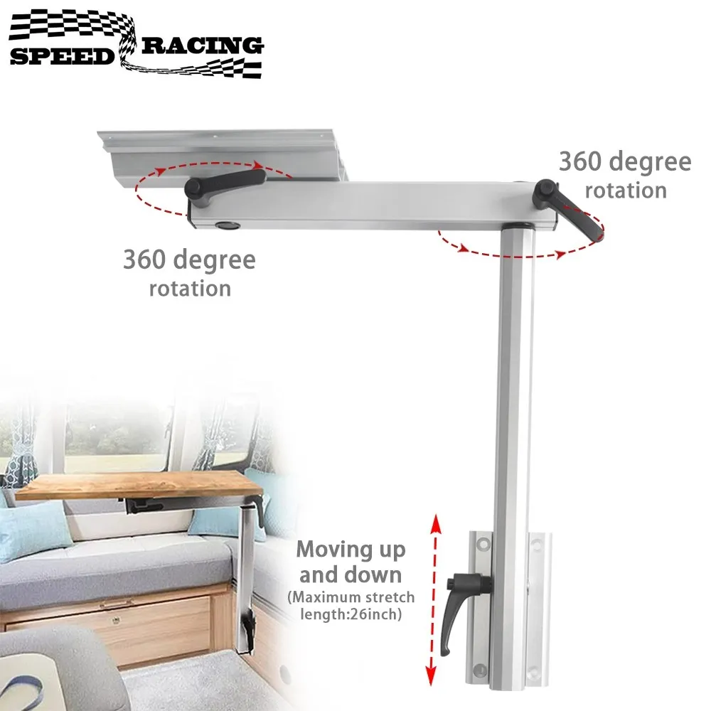 

Регулируемая съемная ножка стола RV Съемная высота Dinette стол алюминиевый сплав вращение на 360 градусов для яхт RV Motorhome