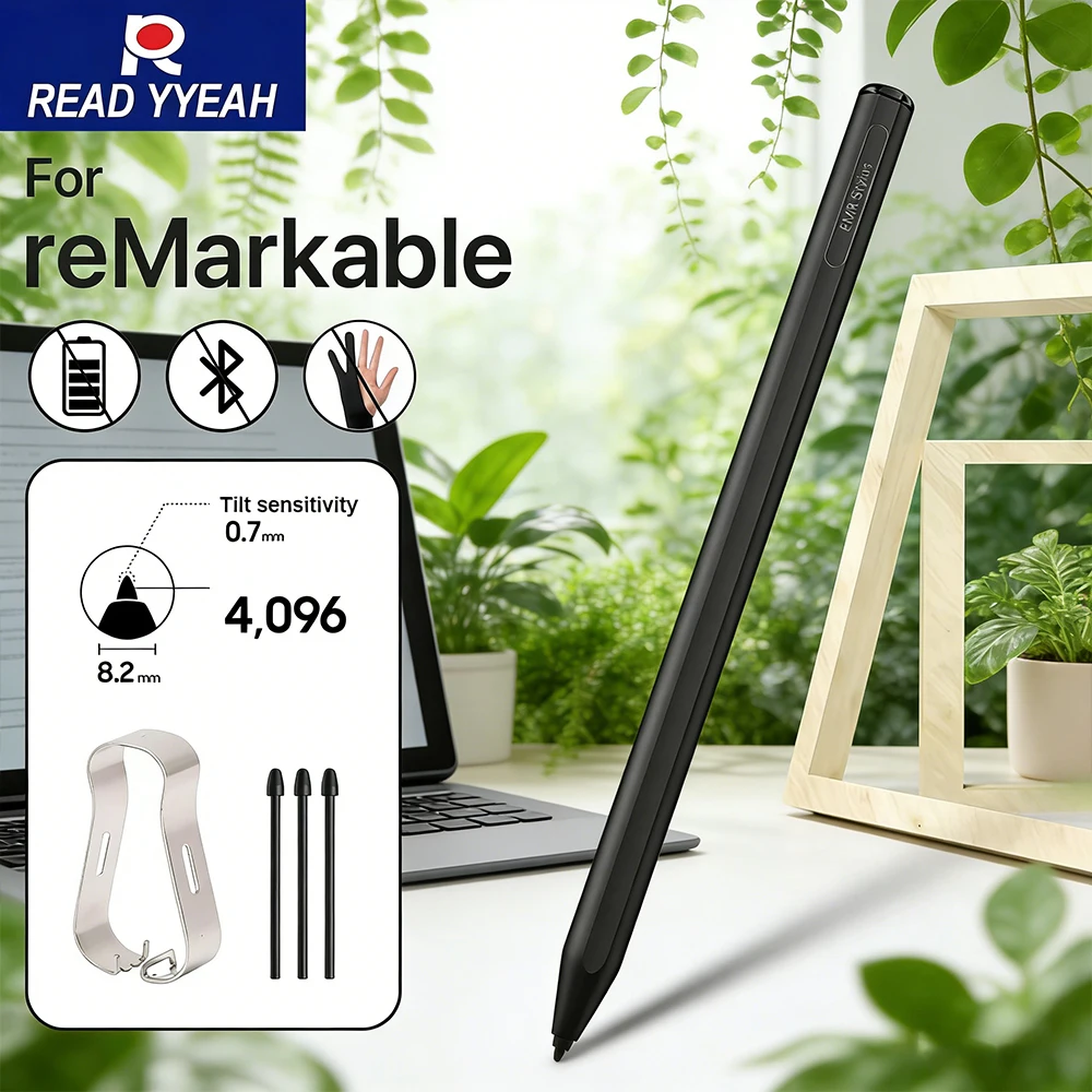 

Новый стилус для ReMarkable 2, магнитная ручка с ластиком, 4096 уровней чувствительности, цифровая сенсорная ручка с функцией предотвращения случайных касаний ладонью.