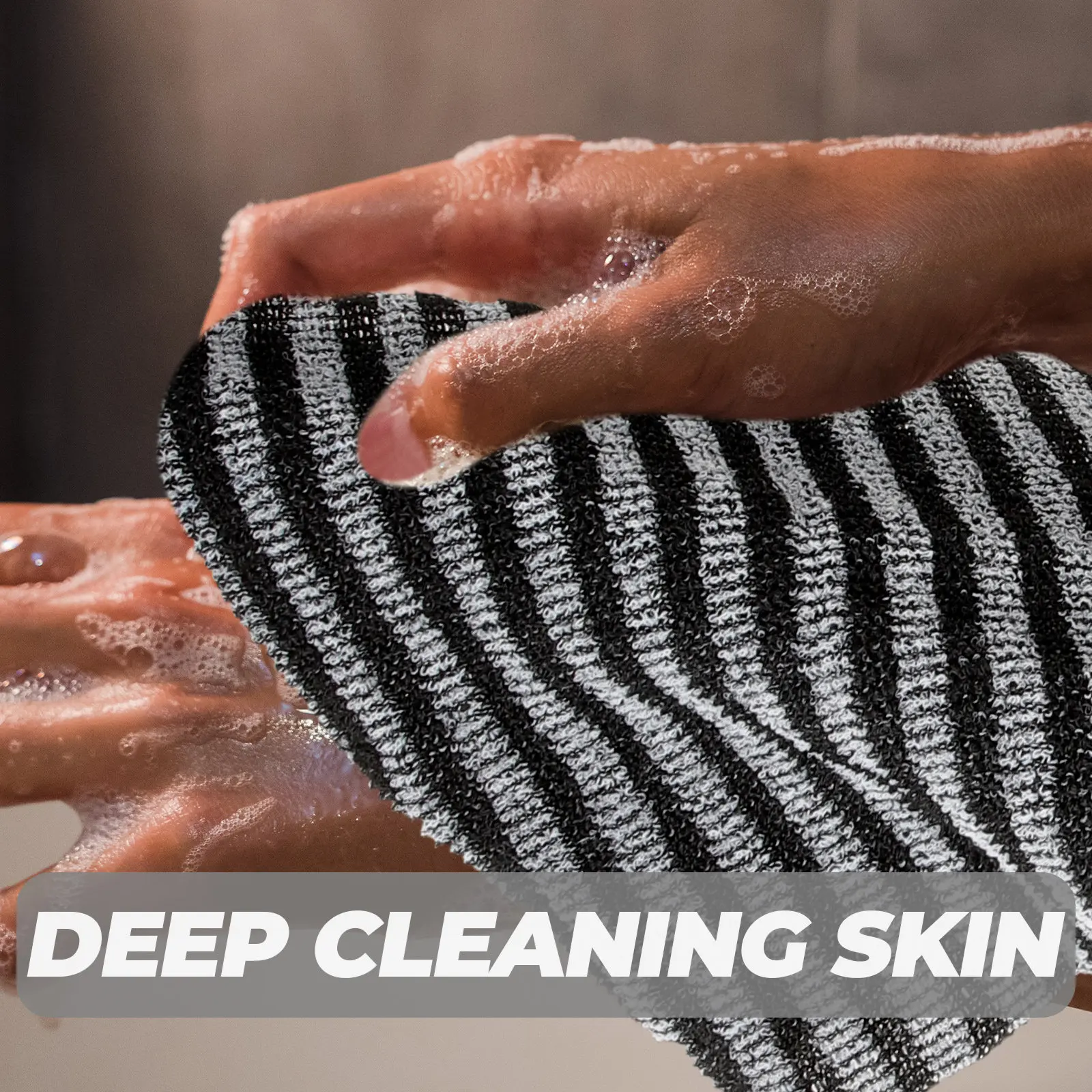 1Pcs Jacquard Stripe Back Scrubber Towel Long Body Bath Scrub Towel Exfoliating Shower Washcloth Body Washing Scrubber